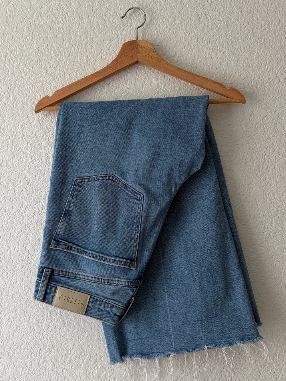 Pistola Lana Raw Hem Ankle Wide Leg Jeans